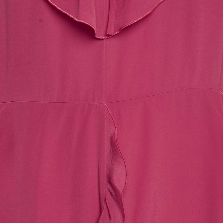 Pre Owned RED Valentino Pink Silk Ruffled Mini Dress M