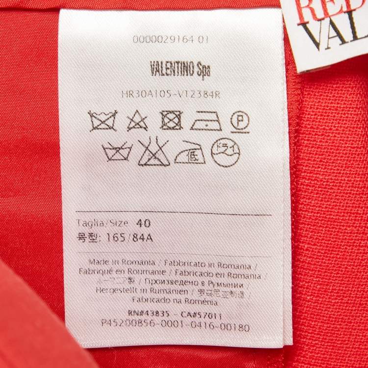 Pre Owned RED Valentino Red Crepe High Waisted Mini Shorts S