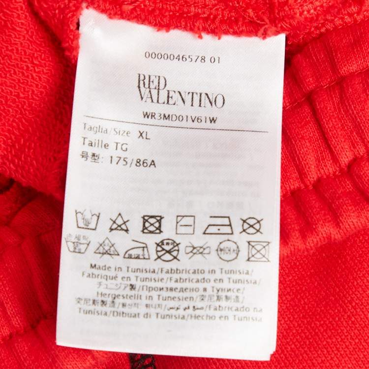 Pre Owned RED Valentino Red Cotton Flared Track Pants XL