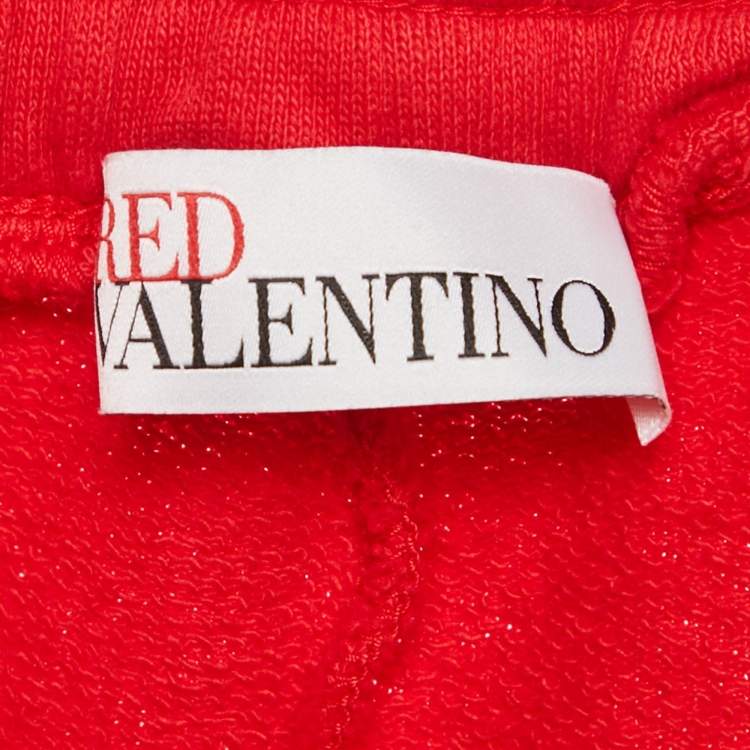 Pre Owned RED Valentino Red Cotton Flared Track Pants XL