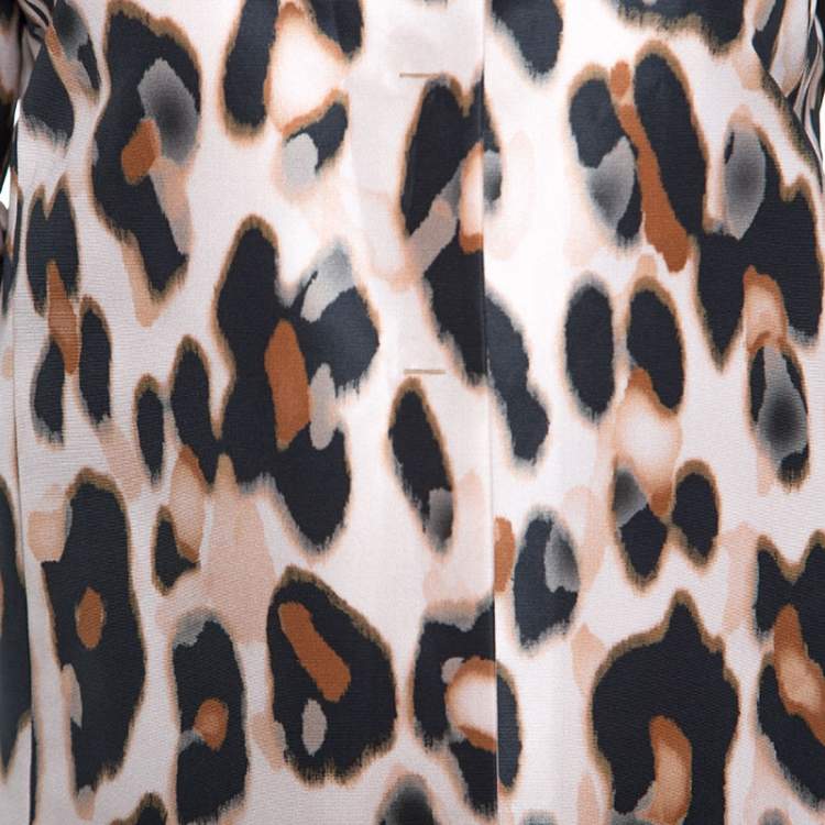Pre Owned Red Valentino Beige Leopard Print Taffeta Jacket M