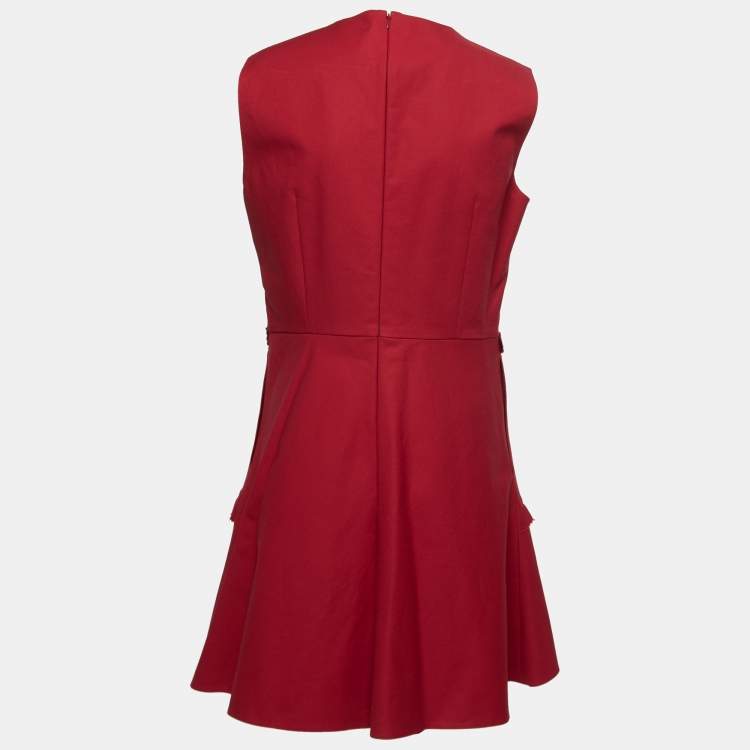RED Valentino Red Cotton Sleeveless Flared Mini Dress L RED