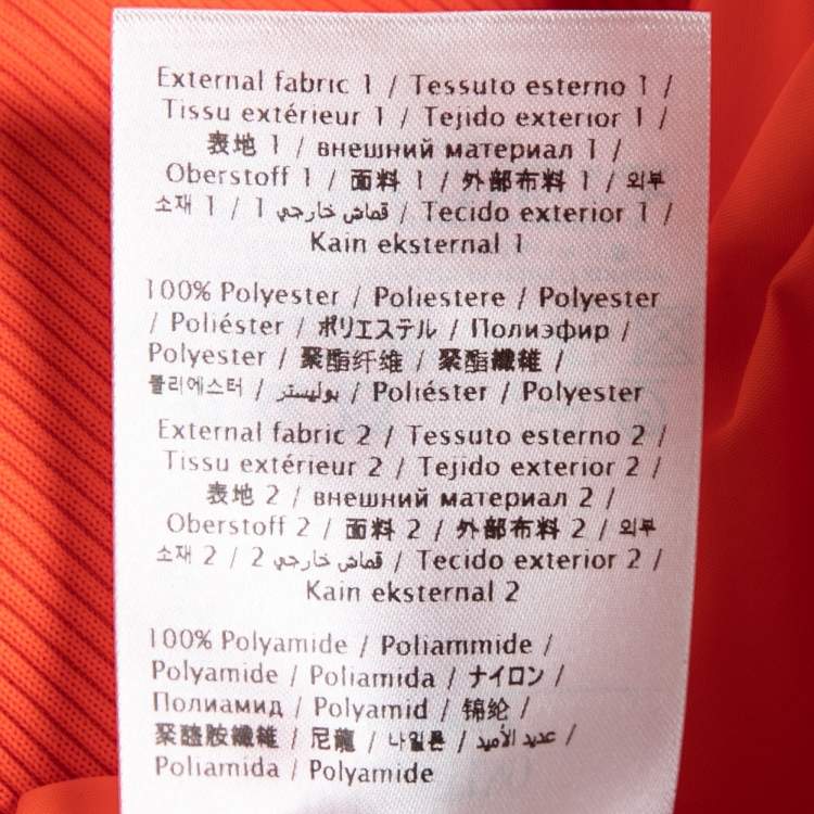 Pre Owned RED Valentino The Black Tag Neon Orange Taffeta Zip Front Hooded Coat S