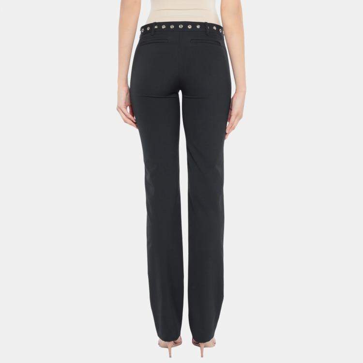 Pre Owned RED Valentino Black Crepe Belted Pants S (IT 38)