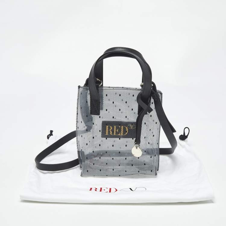 Pre Owned RED Valentino Transparent/Black PVC and Leather Joy2go Tote