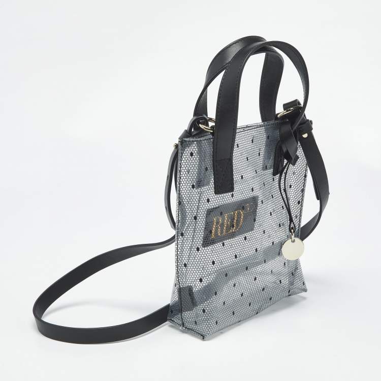 Pre Owned RED Valentino Transparent/Black PVC and Leather Joy2go Tote