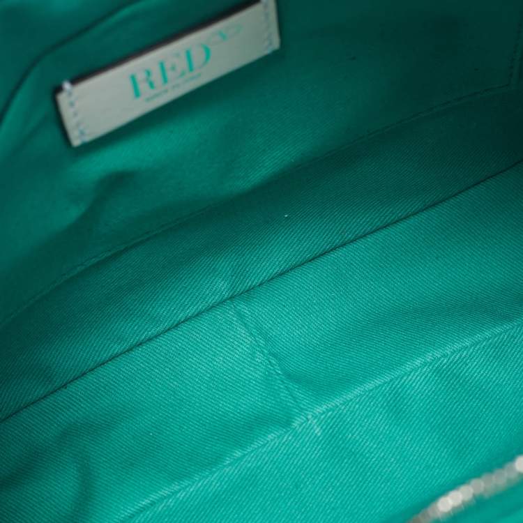 Pre Owned RED Valentino x Puma Green/White Perforated Leather Camera Shoulder Bag