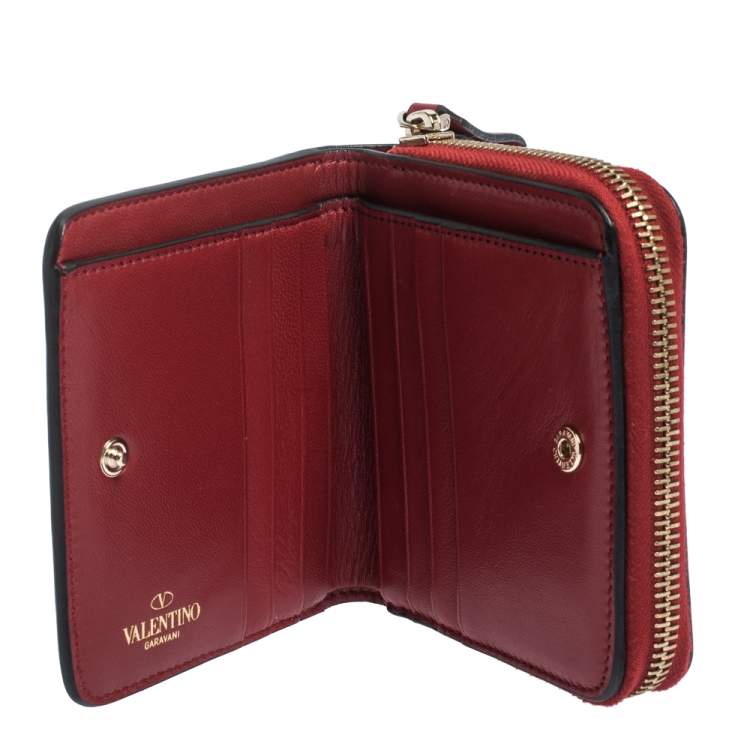 Wallets & purses Valentino Garavani - Rockstud red leather french