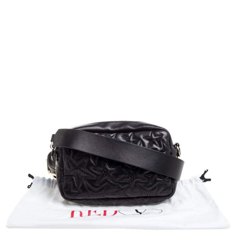 Pre Owned RED Valentino Black Star Quilted Leather Crossbody Bag