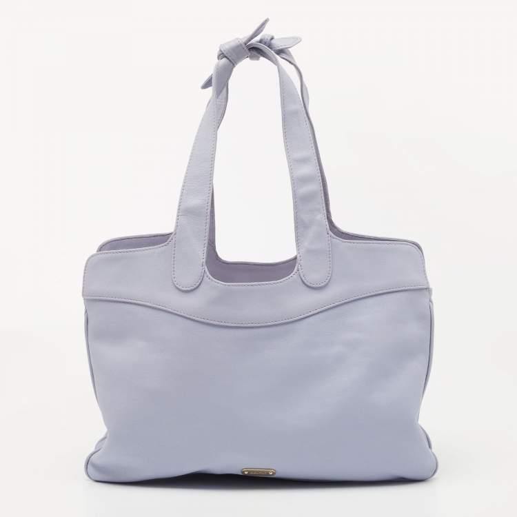 Pre Owned RED Valentino Lilac Leather Double Handle Bow Tote