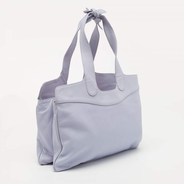 Pre Owned RED Valentino Lilac Leather Double Handle Bow Tote