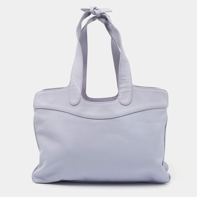 Pre Owned RED Valentino Lilac Leather Double Handle Bow Tote