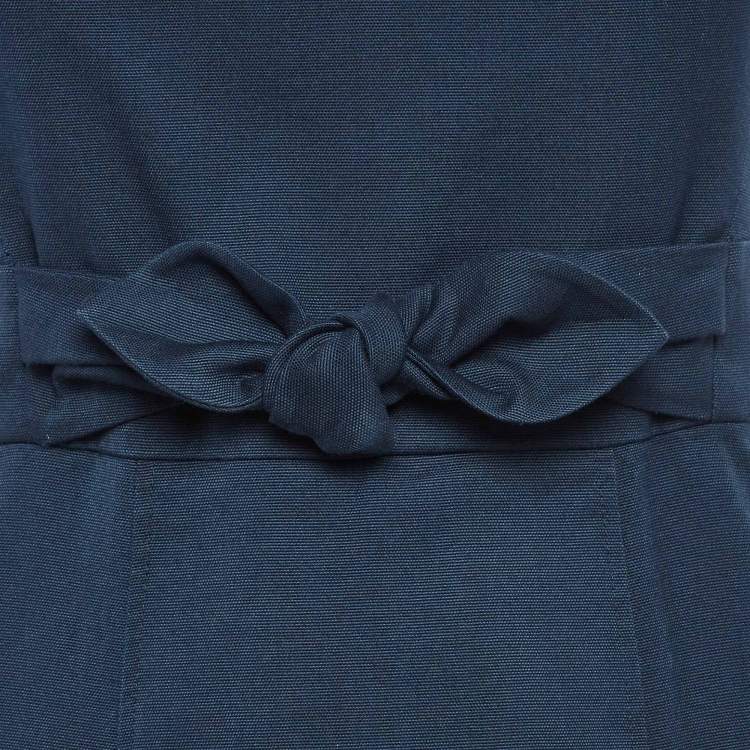 Pre Owned RED Valentino Blue Cotton Pleated Mini Dress S