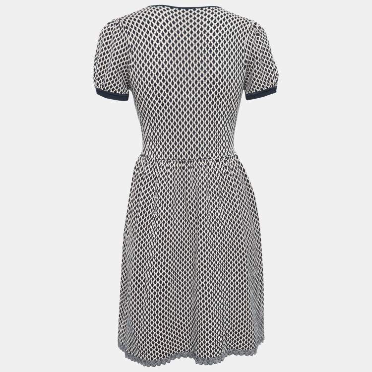مملوكة مسبقًا RED Valentino Pink/ Navy Blue Knit Mini Dress M