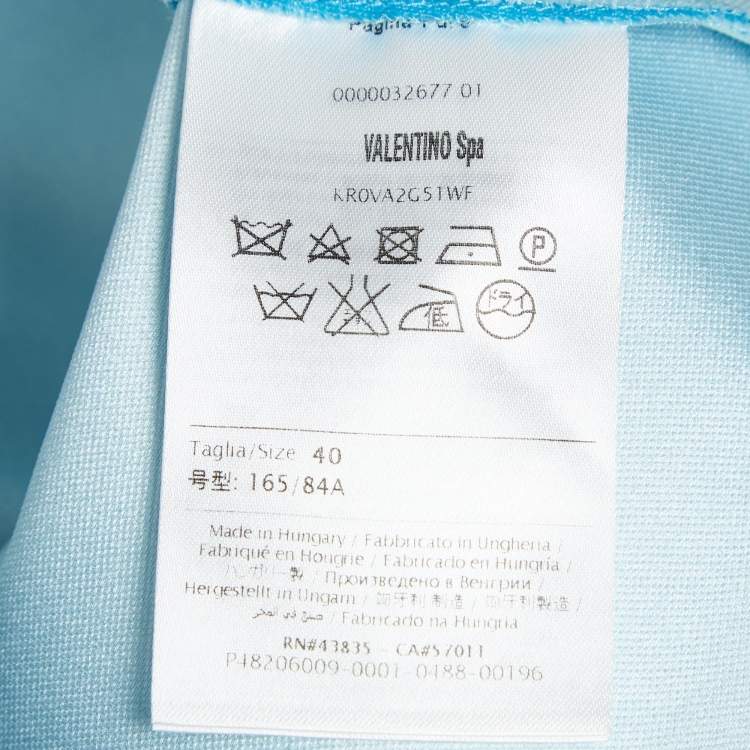 Pre Owned RED Valentino Blue Crepe Sleeveless Mini Dress S