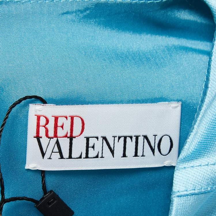 Pre Owned RED Valentino Blue Crepe Sleeveless Mini Dress S