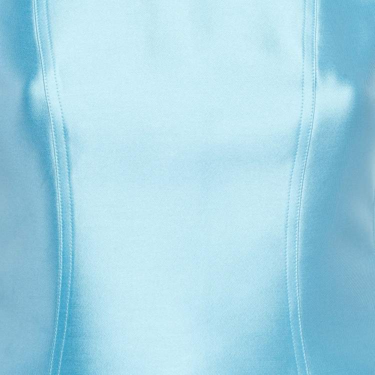 Pre Owned RED Valentino Blue Crepe Sleeveless Mini Dress S