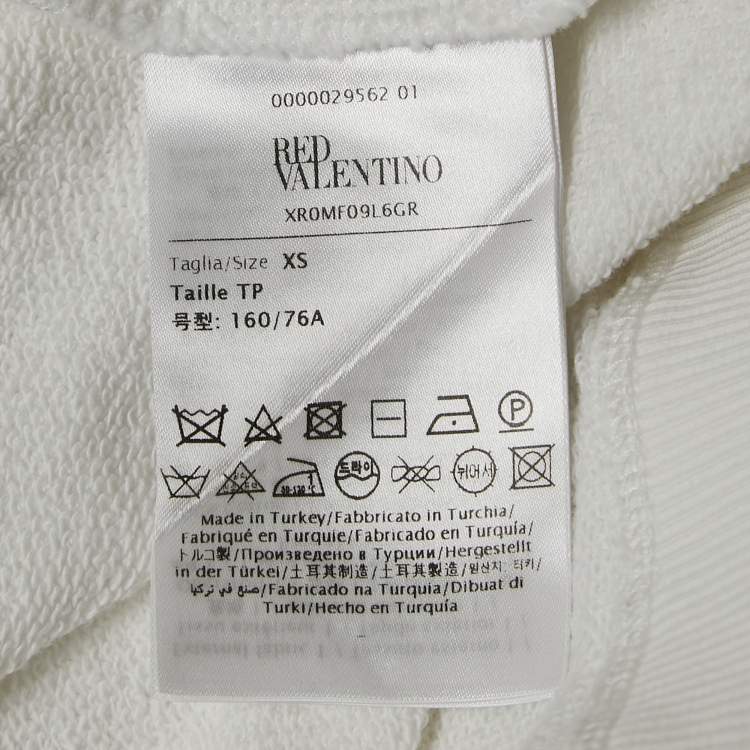 Pre Owned RED Valentino White Tulle and Cotton Knit Half Sleeve Hoodie XS