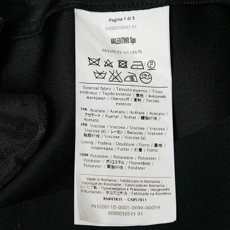 Pre Owned RED Valentino Black Crepe Bow Detail Mini Dress M