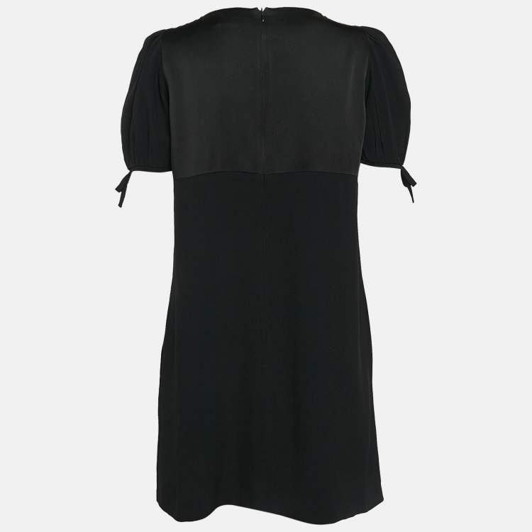 Pre Owned RED Valentino Black Crepe Bow Detail Mini Dress M
