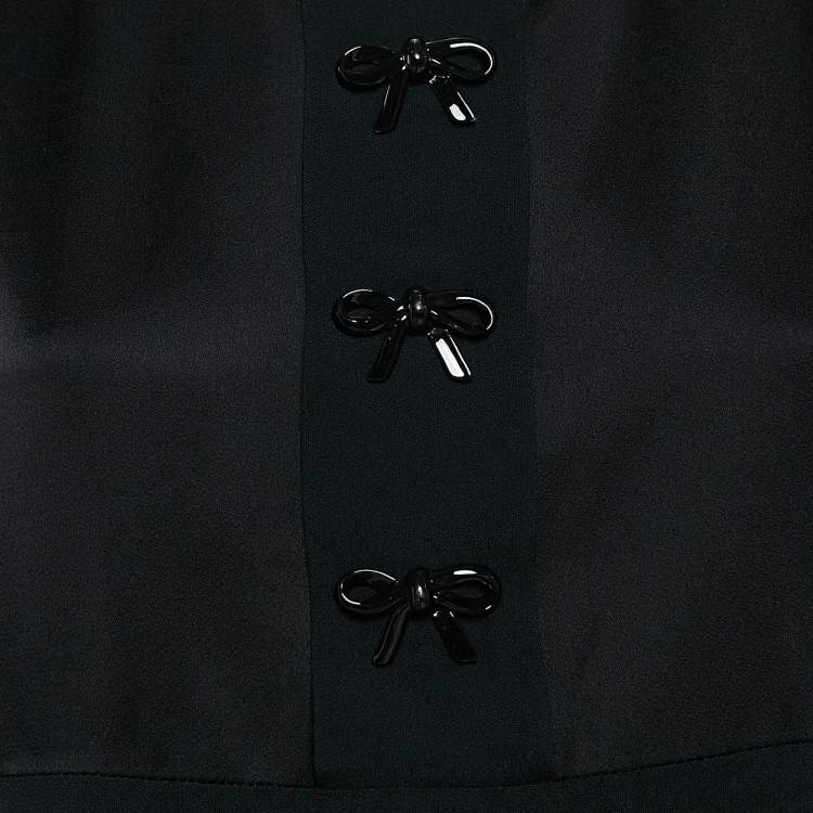 Pre Owned RED Valentino Black Crepe Bow Detail Mini Dress M