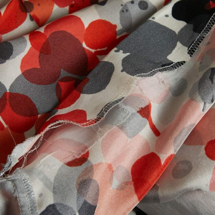 Pre Owned RED Valentino Multicolor Floral Print Bow Detail Mini Dress S
