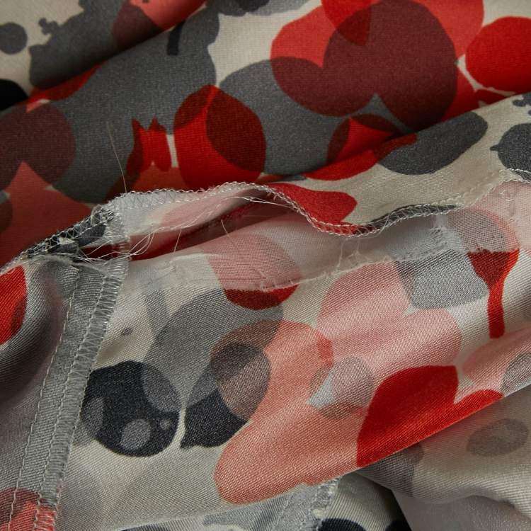 Pre Owned RED Valentino Multicolor Floral Print Bow Detail Mini Dress S