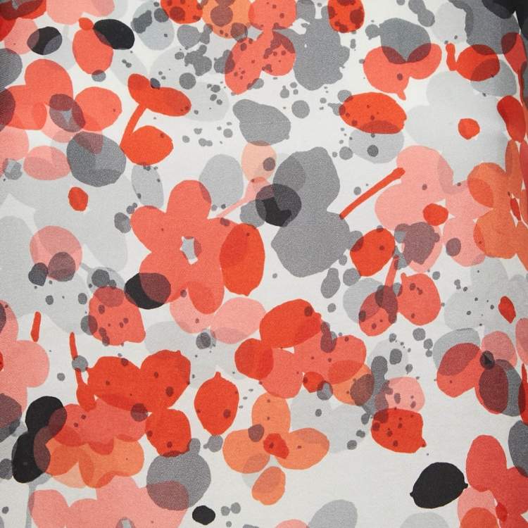 Pre Owned RED Valentino Multicolor Floral Print Bow Detail Mini Dress S