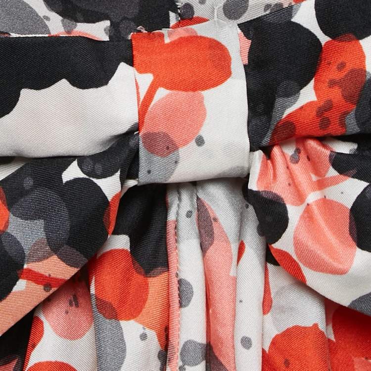 Pre Owned RED Valentino Multicolor Floral Print Bow Detail Mini Dress S