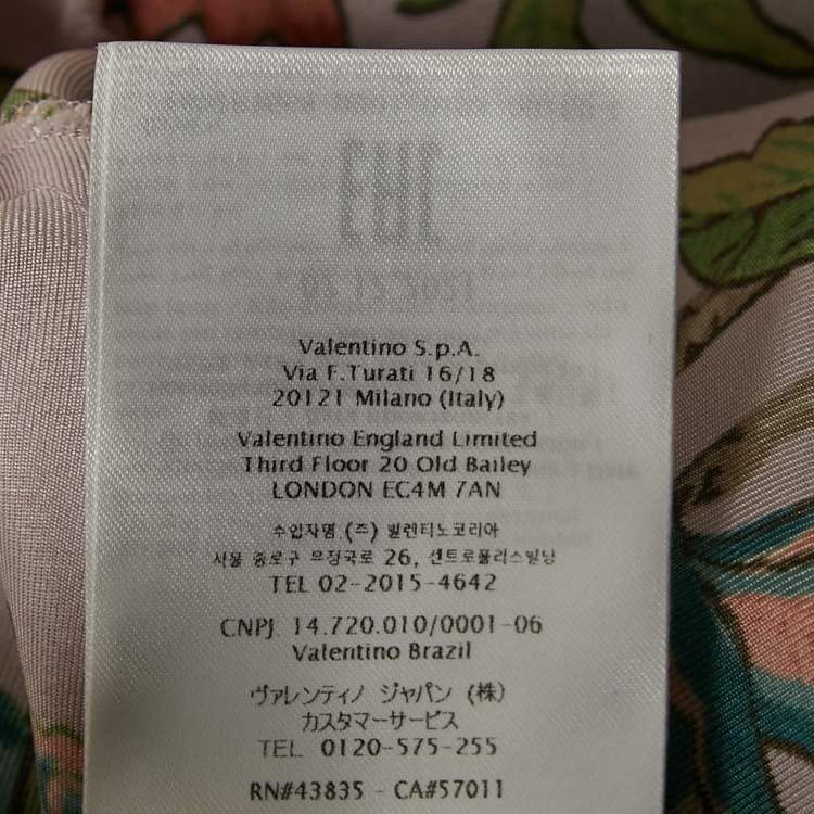Pre Owned RED Valentino Pink Floral Silk Buttoned Midi Dress L