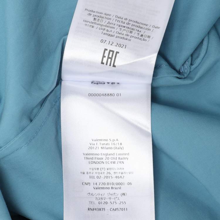 Pre Owned RED Valentino Light Blue Cotton Embroidered Blouse M