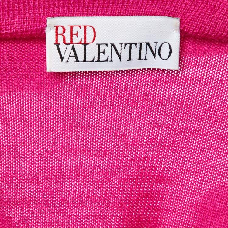 Pre Owned RED Valentino Pink Wool Knit Ruffled Sweater M