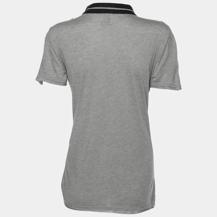 Pre Owned RED Valentino Grey Modal Lace Detailed T-Shirt S