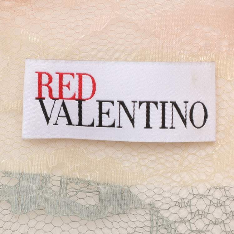 Pre Owned RED Valentino Beige Lace Knit Mini Dress M