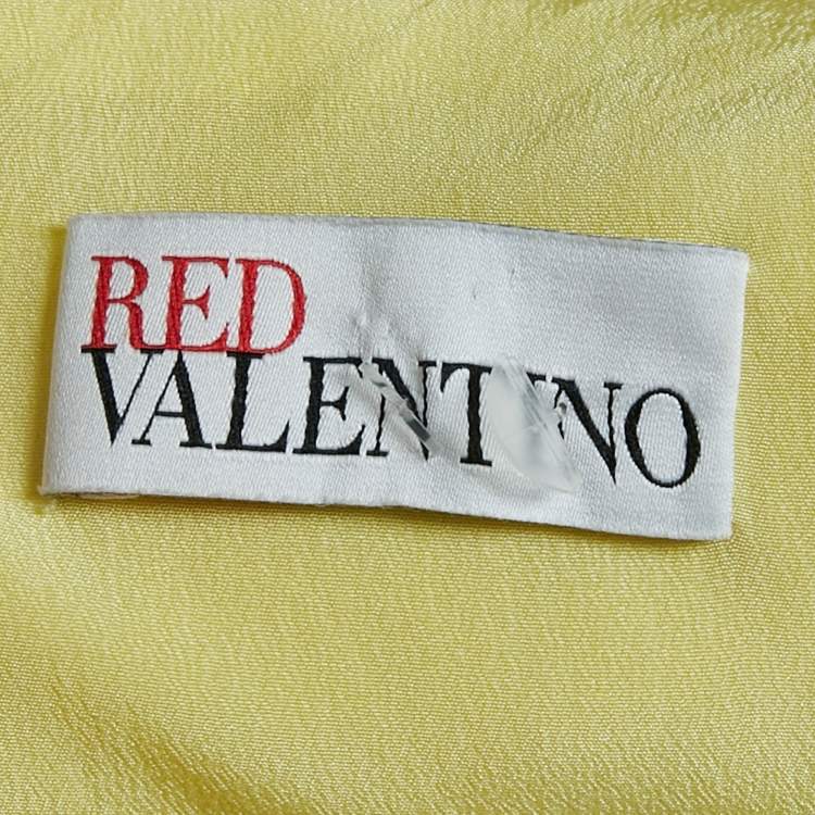 Pre Owned Red Valentino Yellow Crepe Flared Short Dress M