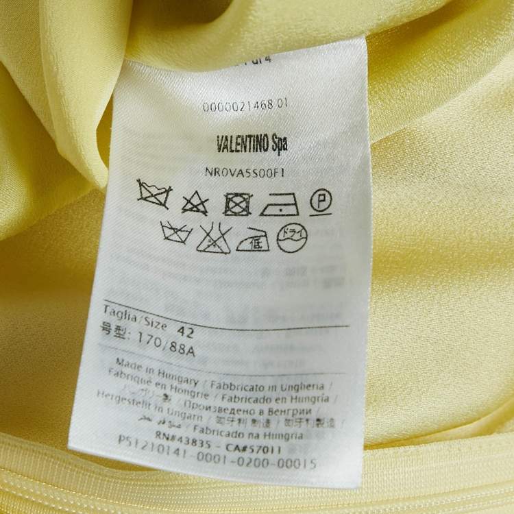 Pre Owned Red Valentino Yellow Crepe Flared Short Dress M