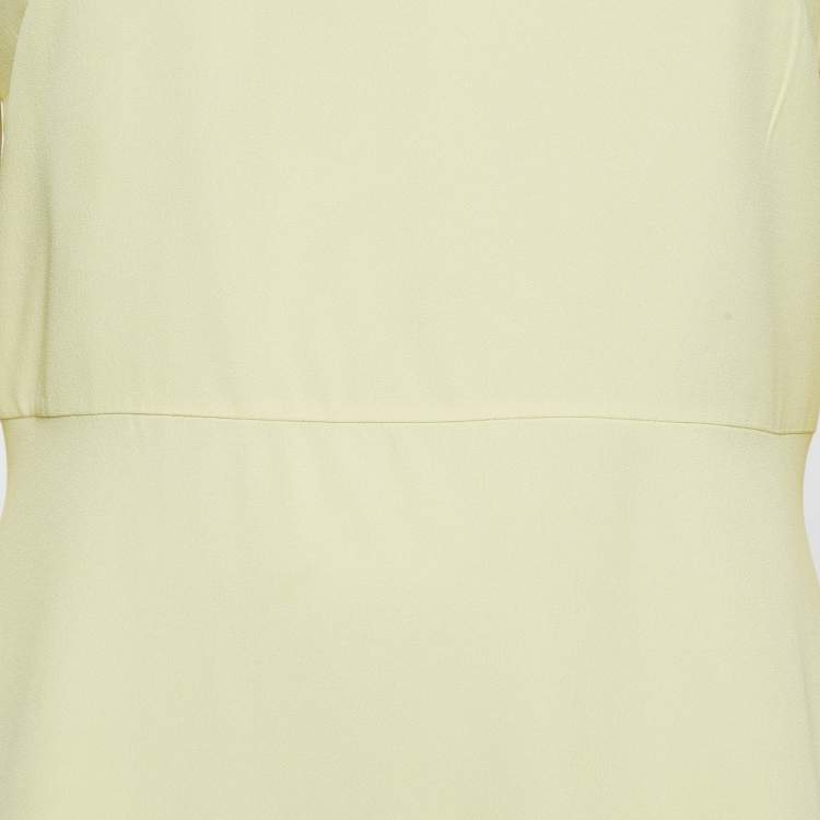 Pre Owned Red Valentino Yellow Crepe Flared Short Dress M