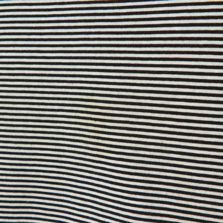 Pre Owned RED Valentino Monochrome Striped Bow Detail T-Shirt M
