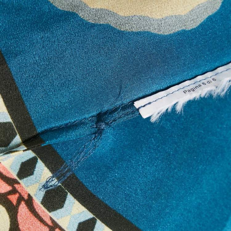 Pre Owned RED Valentino Multicolor Printed Crepe Tie-Up Neck Detail Blouse M