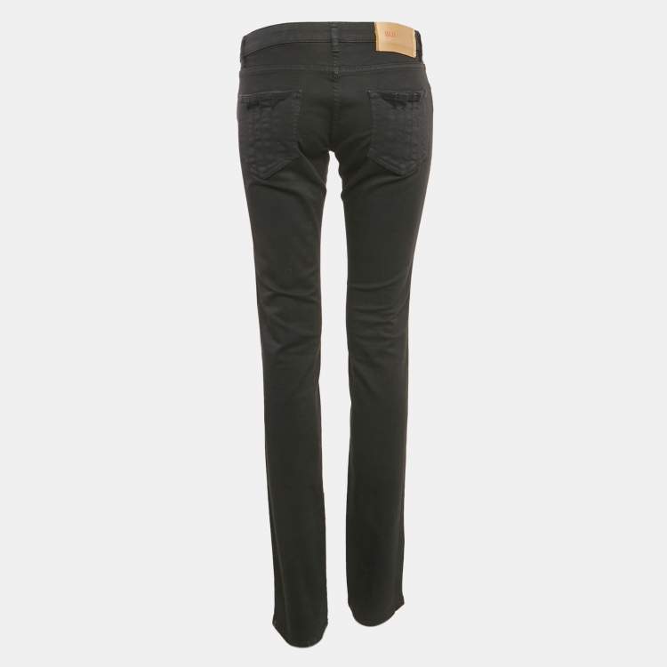 Pre Owned RED Valentino Black Denim Pleated Pocket Jeans L Waist 31"