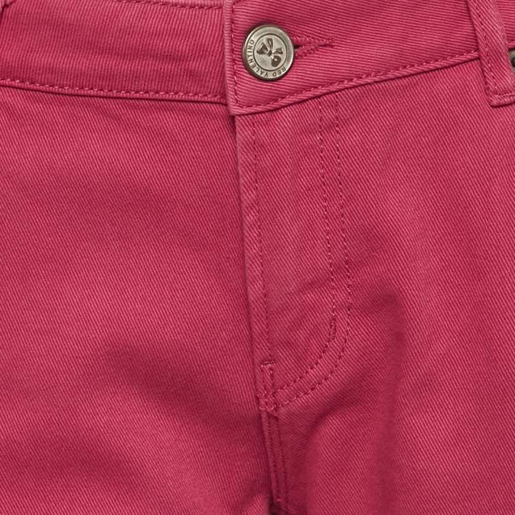 Pre Owned RED Valentino Pink Denim Bow Detail Jeans L Waist 32"