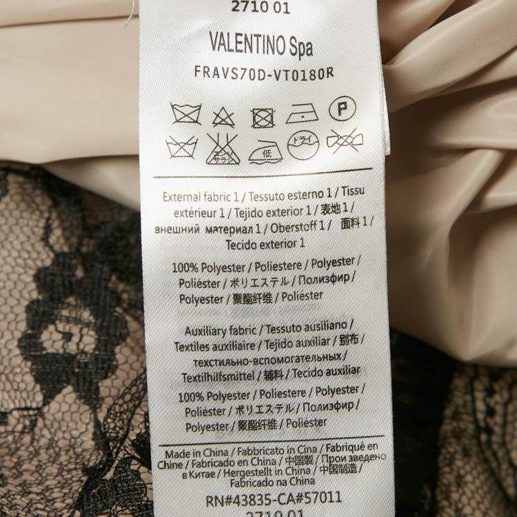Pre Owned RED Valentino Black/Beige Tulle Sleeveless Short Dress M