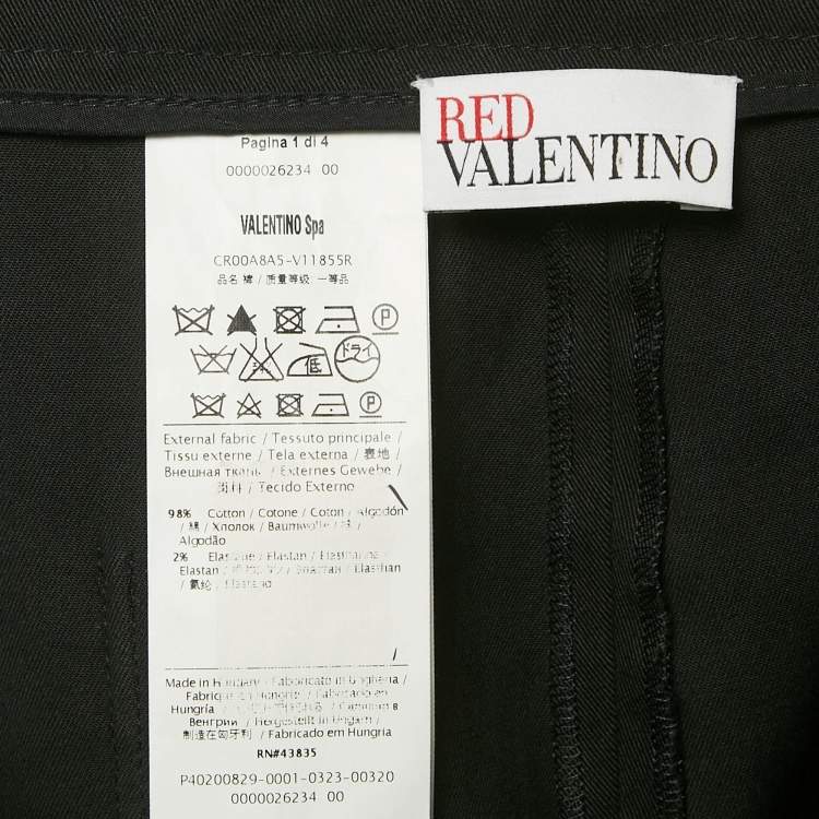 Pre Owned RED Valentino Black Cotton Tie-Up Waist Detail Shorts L