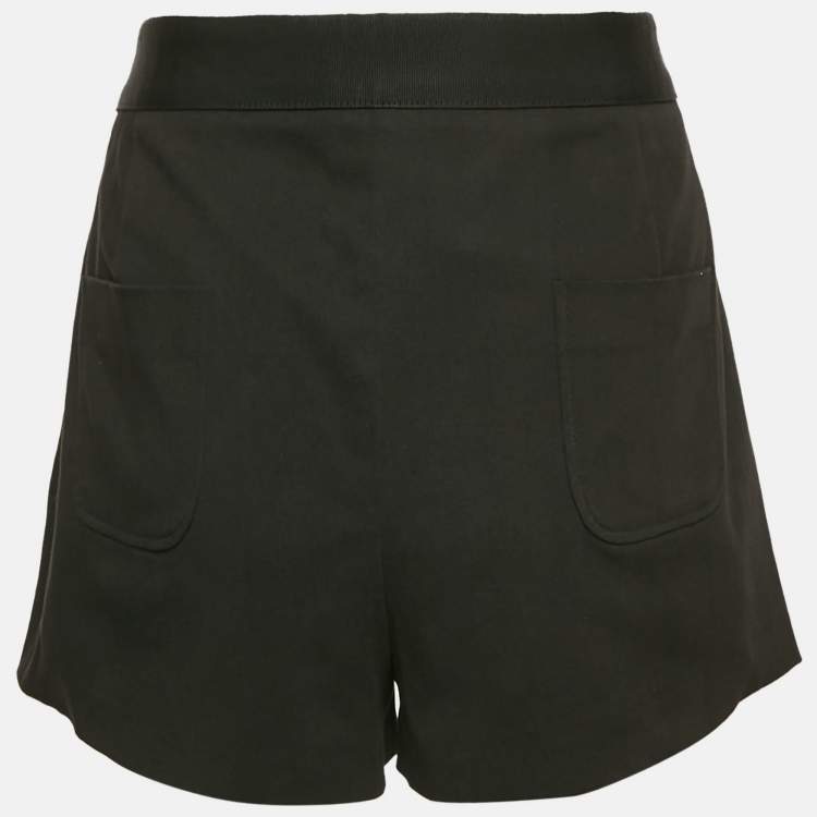 Pre Owned RED Valentino Black Cotton Tie-Up Waist Detail Shorts L