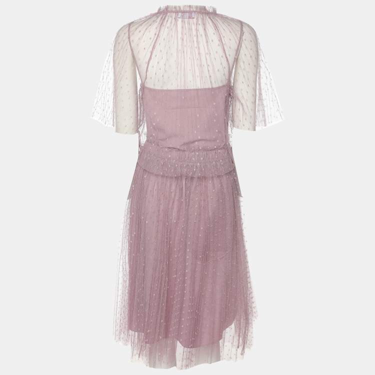 Pre Owned RED Valentino Mauve Tulle Top and Skirt Set S