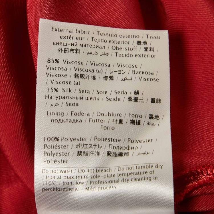 Pre Owned RED Valentino Red Velvet Shirring Detail Maxi Dress XL