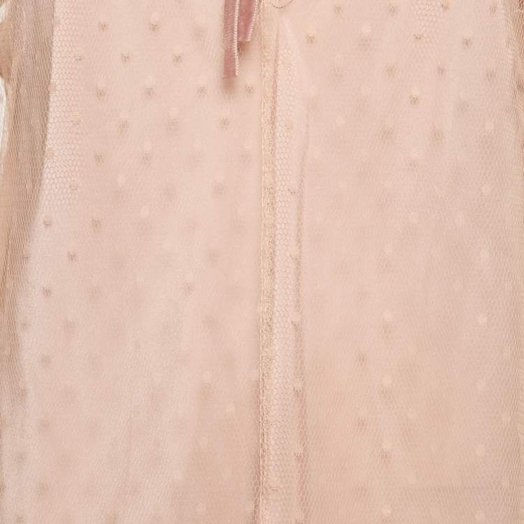 Pre Owned RED Valentino Pink Tulle Tie-Up Detail Blouse XL