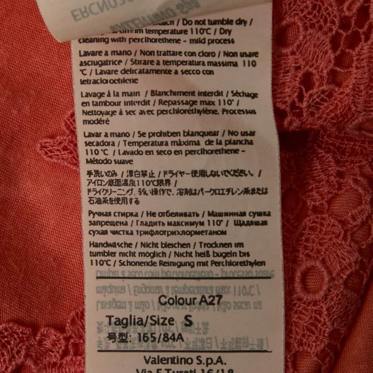 Pre Owned RED Valentino Pink Modal Knit Lace Detail Top M