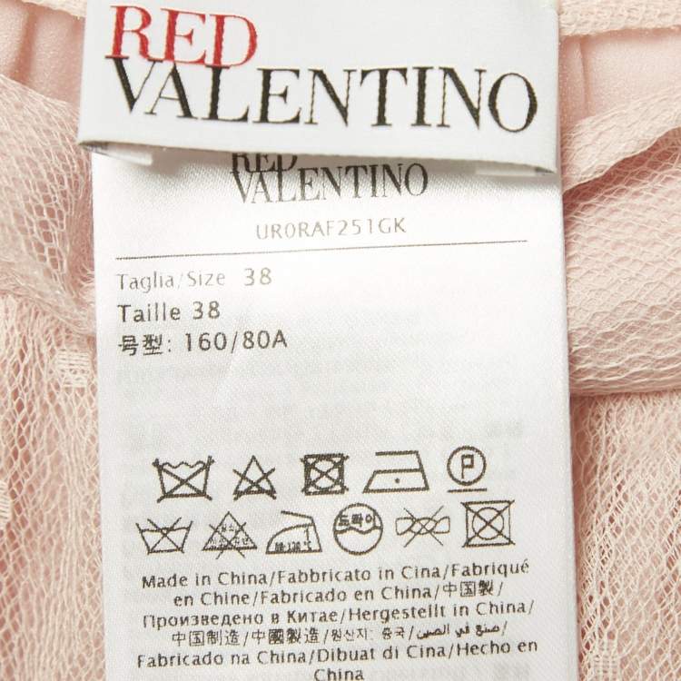 Pre Owned RED Valentino Pink Tulle Tiered Maxi Skirt S