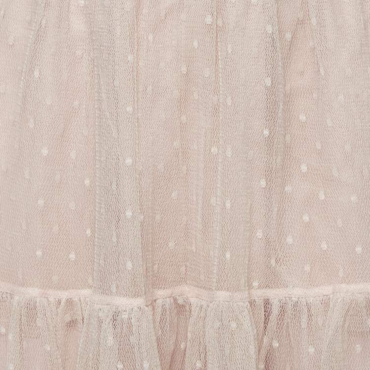 Pre Owned RED Valentino Pink Tulle Tiered Maxi Skirt S